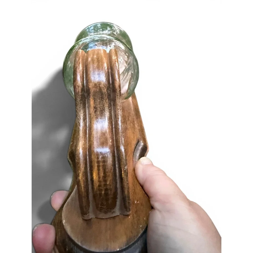 Vintage Pair Wooden Wall Sconce Candle Holders Carved Wheat | Early American